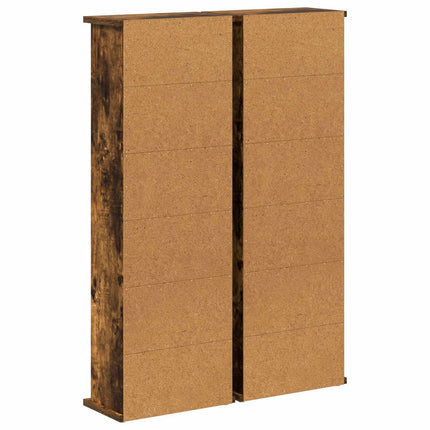 CD Skåp 2 st Rökt ek 60 x 17 x 92 cm Konstruerat trä