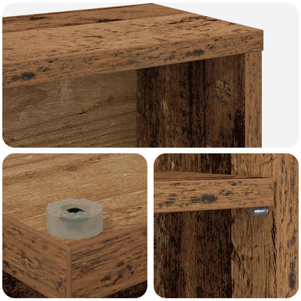 CD Skåp 2 st Gammalt trä 60 x 17 x 92 cm Konstruerat trä