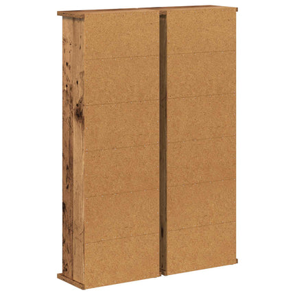 CD Skåp 2 st Gammalt trä 60 x 17 x 92 cm Konstruerat trä