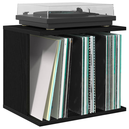 Lagring för vinylskivor Svart ek 42 x 33 x 36 cm