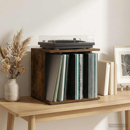 Lagring för vinylskivor Rökt ek 42 x 33 x 36 cm Konstruerat trä