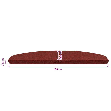 Självhäftande trappmattor 15 st 80 x 28 x 3,5 cm Röd