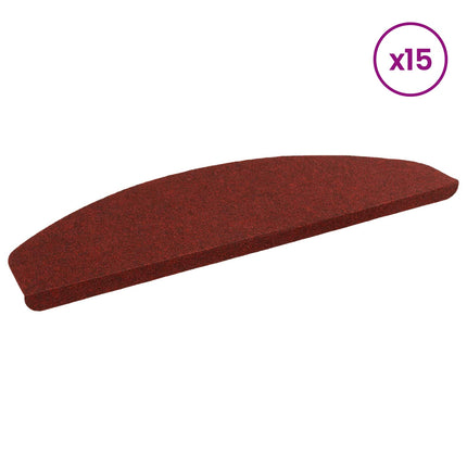 Självhäftande trappmattor 15 pcs Röd 80 x 28 x 3,5 cm