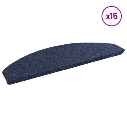 Självhäftande trappmattor 15 pcs Blå 80 x 28 x 3,5 cm