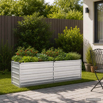 Höjd Trädgårdsbädd Silver 160 x 40 x 55 cm galvaniserad