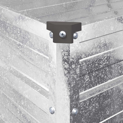 Höjd Trädgårdsbädd Galvaniserat silver 400 x 80 x 24 cm