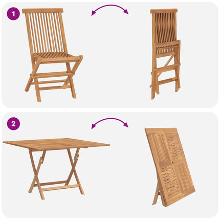 Trädgårds Bistro Set 3 pcs Brun Massivt teakträ