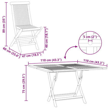 Trädgårds Bistro Set 3 pcs Brun Massivt teakträ