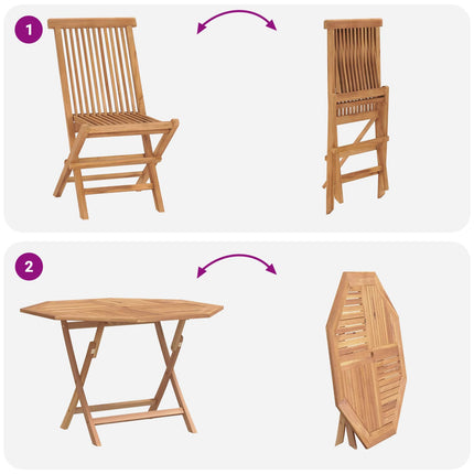 Trädgårds Bistro Set 3 pcs Brun Massivt teakträ