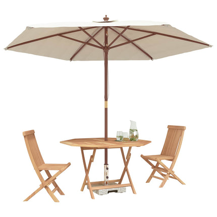 Trädgårds Bistro Set 3 pcs Brun Massivt teakträ