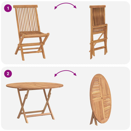 Trädgårds Bistro Set 3 st Naturfärg Massivt teakträ