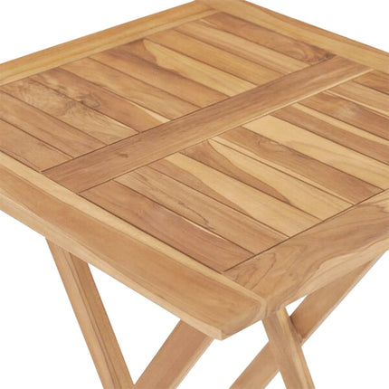 Hopfällbart trädgårdsmatset 5 pcs Naturfärg Massivt teakträ