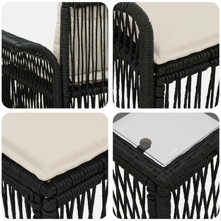Trädgårdsoffset 8 st Svart konstrotting