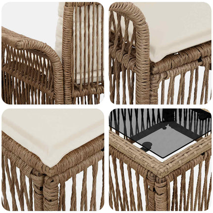 Trädgårdsoffset 9 st Beige konstrotting