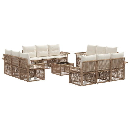 Trädgårdsoffset 13 pcs Beige konstrotting