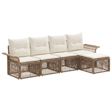 Trädgårdsoffset 5 pcs Beige konstrotting