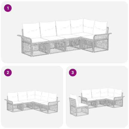 Trädgårdsoffset 5 pcs Svart konstrotting