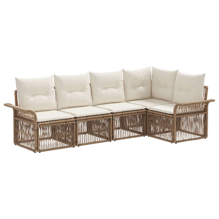 Trädgårdsoffset 5 pcs Beige konstrotting
