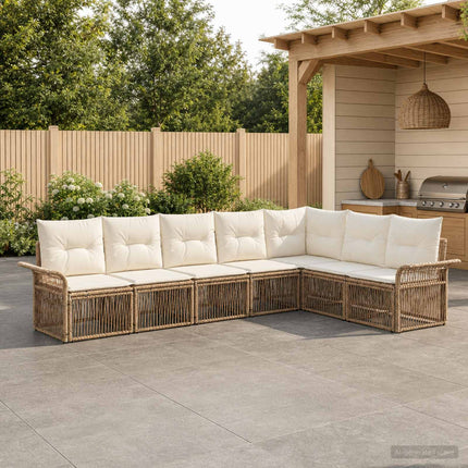 Trädgårdsoffset 7 st Beige konstrotting