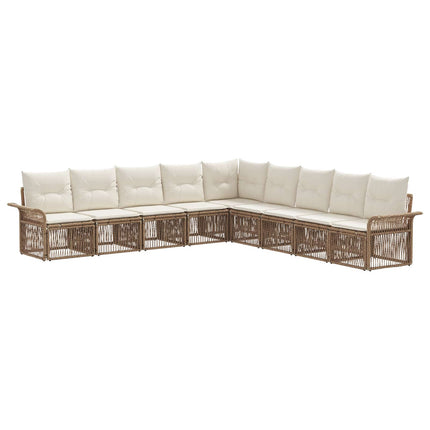 Trädgårdsoffset 9 pcs Beige konstrotting