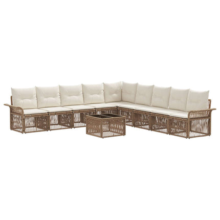 Trädgårdsoffset 10 pcs Beige konstrotting