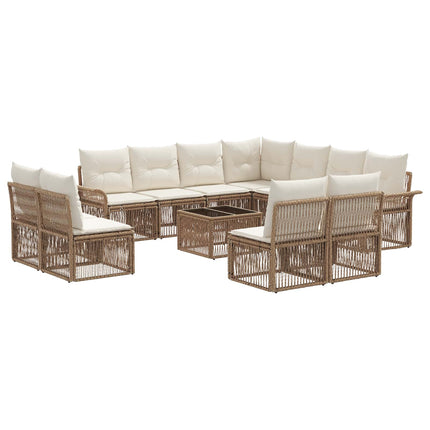 Trädgårdsoffset 12 pcs Beige konstrotting