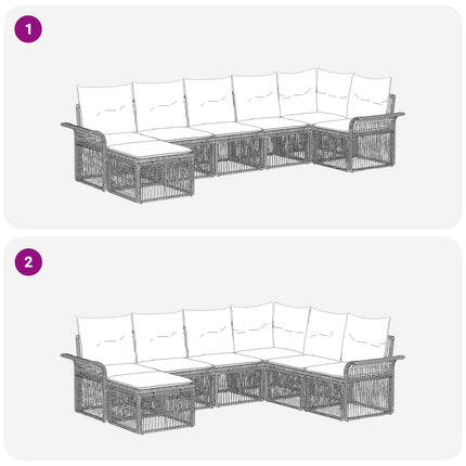 Trädgårdsoffset 7 pcs Grå konstrotting