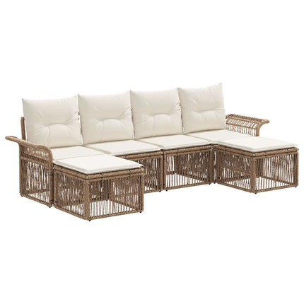 Trädgårdsoffset 6 pcs Beige konstrotting