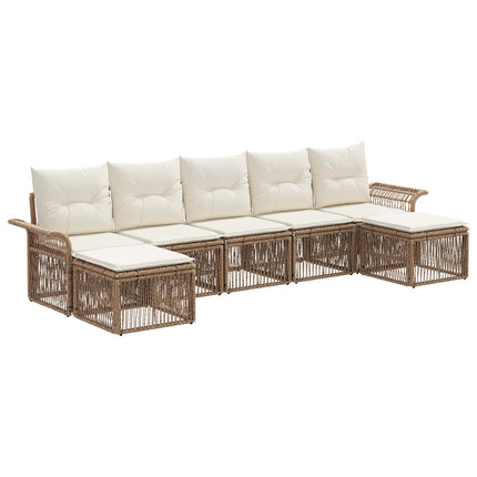 Trädgårdsoffset 7 pcs Beige konstrotting