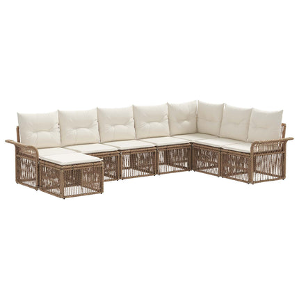 Trädgårdsoffset 8 pcs Beige konstrotting