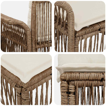 Trädgårdsoffset 7 st 7-Antal sittplatser Beige konstrotting