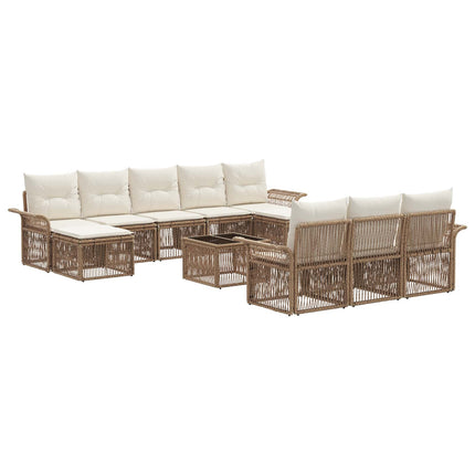 Trädgårdsoffset 11 pcs Beige konstrotting