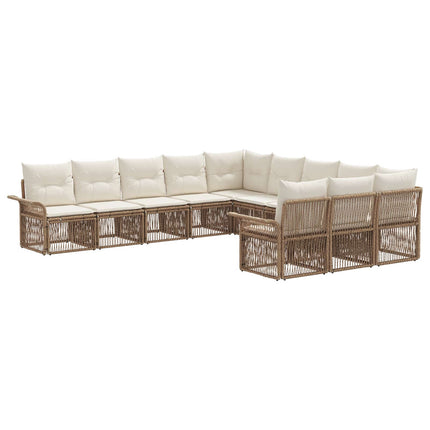 Trädgårdsoffset 11 pcs Beige konstrotting