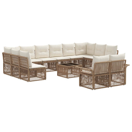 Trädgårdsoffset 13 pcs Beige konstrotting