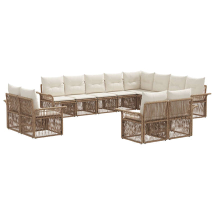Trädgårdsoffset 12 pcs Beige och krämvit konstrotting