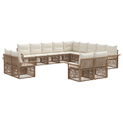 Trädgårdsoffset 13 pcs Beige och krämvit konstrotting