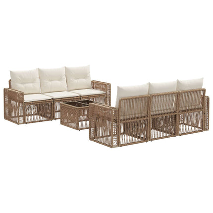 Trädgårdsoffset 7 st Beige konstrotting