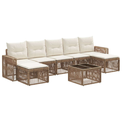 Trädgårdsoffset 8 pcs Beige och krämvit konstrotting