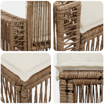 Trädgårdsoffset 7 st 7-Antal sittplatser Beige och krämvit