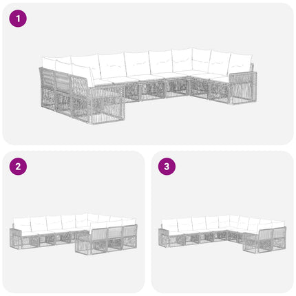 Trädgårdsoffset 10 pcs Beige och krämvit konstrotting