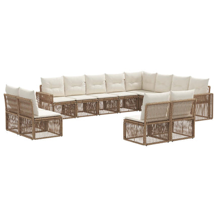 Trädgårdsoffset 12 pcs Beige och krämvit konstrotting