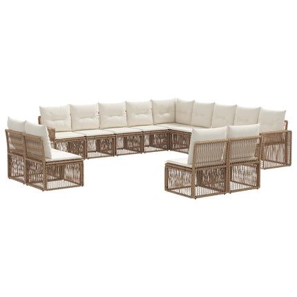 Trädgårdsoffset 13 pcs Beige och krämvit konstrotting