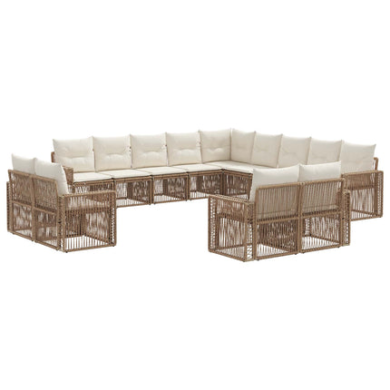 Trädgårdsoffset 13 pcs Beige och krämvit konstrotting
