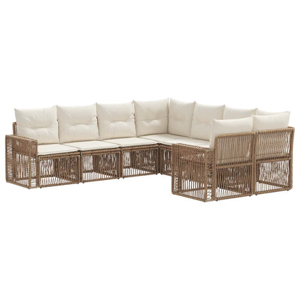 Trädgårdsoffset 8 st 8-Antal sittplatser Beige och krämvit