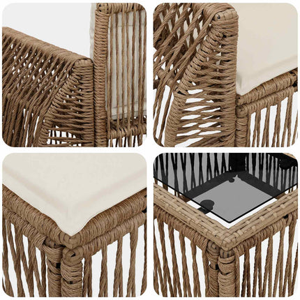 Trädgårdsoffset 9 st Beige konstrotting