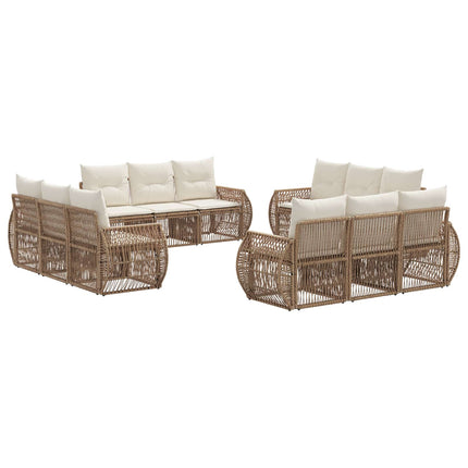 Trädgårdsoffset 12 pcs Beige och krämvit konstrotting