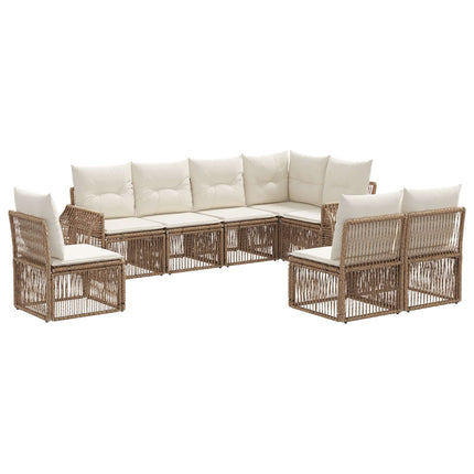 Trädgårdsoffset 8 pcs Beige och krämvit konstrotting