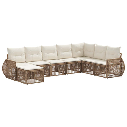 Trädgårdsoffset 8 pcs Beige och krämvit konstrotting