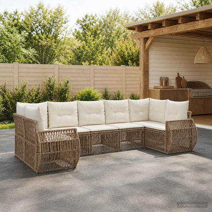 Trädgårdsoffset 7 st 7-Antal sittplatser Beige och krämvit