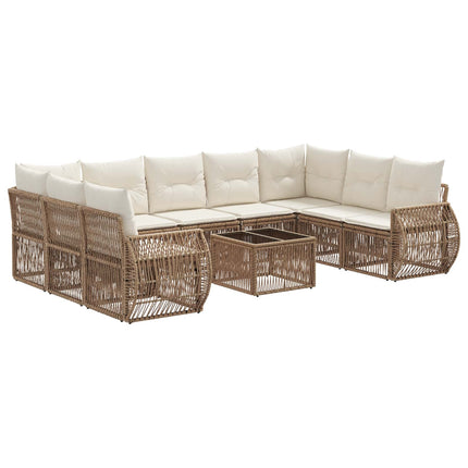 Trädgårdsoffset 10 pcs Beige och krämvit konstrotting